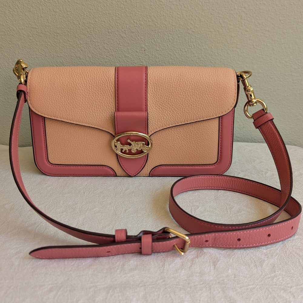 EXCELLENT Coach Georgie Crossbody Shoulder Bag Pink Blush Taffy Leather